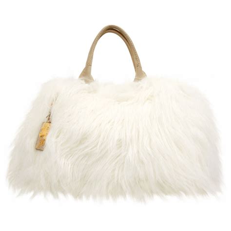 Faux Fur Handbag Prada White In Faux Fur 7732630 Faux Fur Handbag