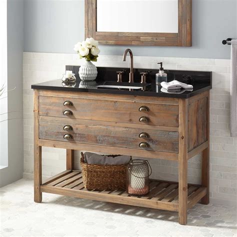 Add Rustic Charm To Your Bathroom With A Hardwood Vanity Home Vanity