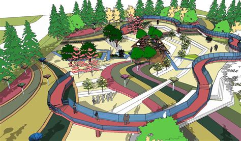 💎【sketchup Architecture 3d Projects】5 Types Of Park Landscape Sketchup