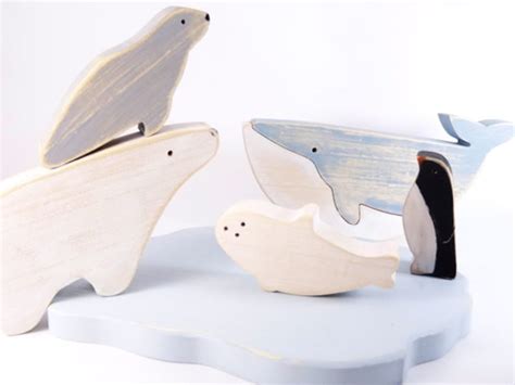 Wooden Toys Floe Antarctic Arctic Animals Wooden Whale Etsy
