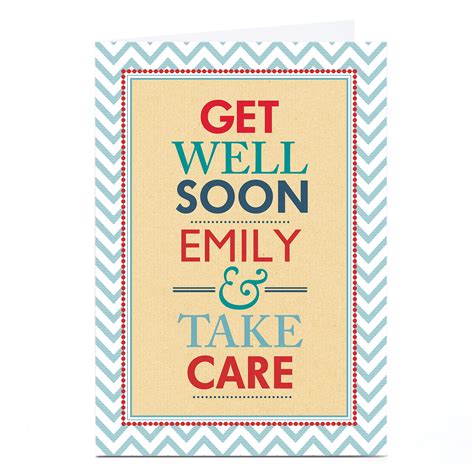 Buy Personalised Get Well Soon Card Take Care For Gbp 179 Card