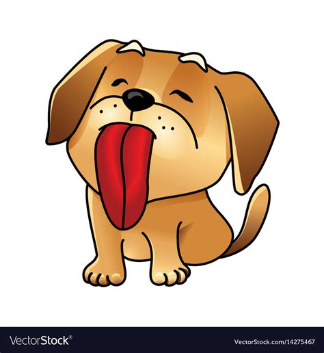 Cute Licking Dog Royalty Free Vector Image Vectorstock