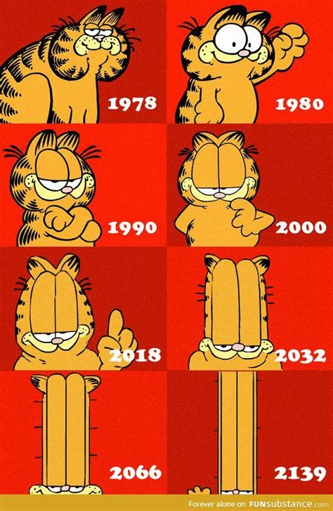 The Evolution Of Garfield Garfield Images Garfield Cartoon Memes
