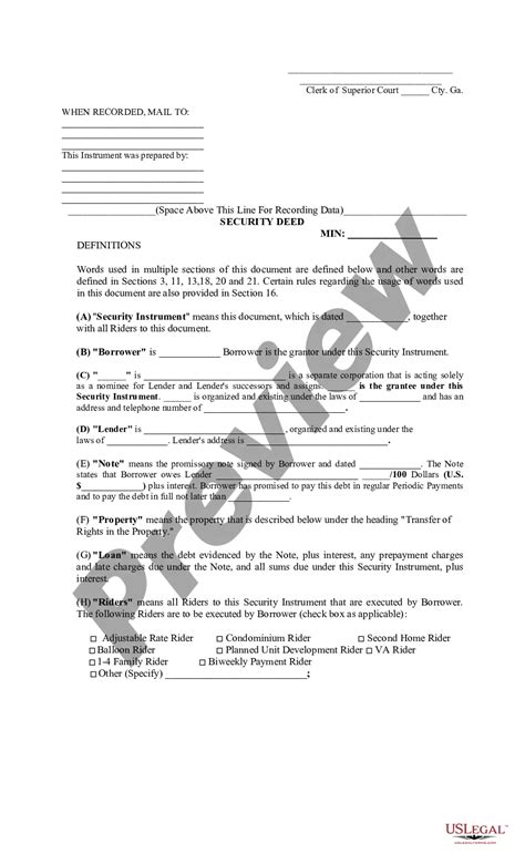 Georgia Security Deed Georgia Security Deed Example Us Legal Forms