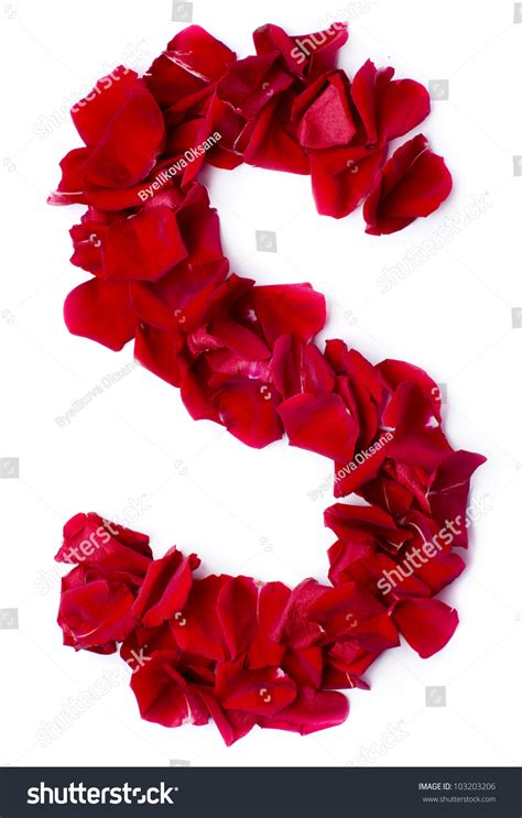 Alphabet S Made From Red Petals Rose Stock Photo 103203206 Shutterstock