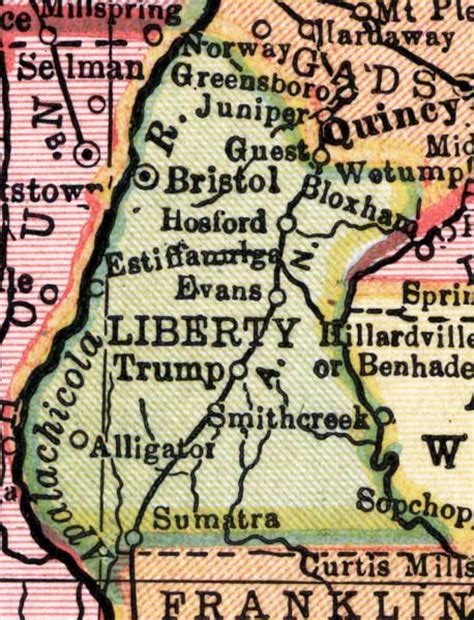 Map Of Liberty County Florida 1910