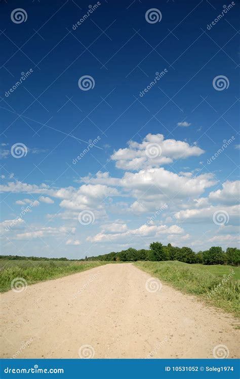 Midday Summer Landscape With Road Stock Photo Image Of Airplane