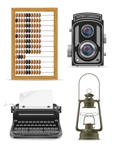 Objects Old Retro Vintage Icon Stock Vector Illustration 509747 Vector