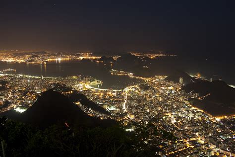 Rio At Night From Christ The Redeemer Statue Joe Fenton Flickr
