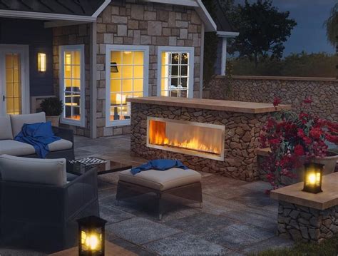 60 Outdoor Linear Gas Fireplace Outdoor Gas Fireplace Backyard
