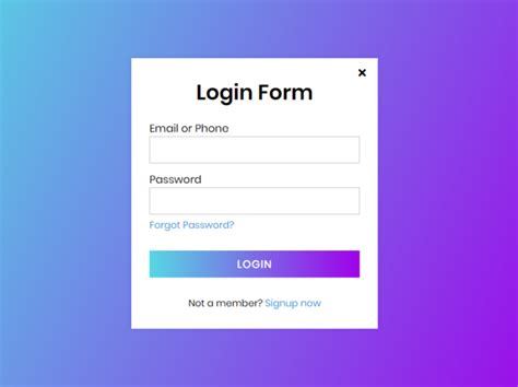 Popup Login Form Design In Html And Css By Codingnepal On Dribbble