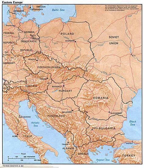 Eastern Europe Physical Map Full Size Ex