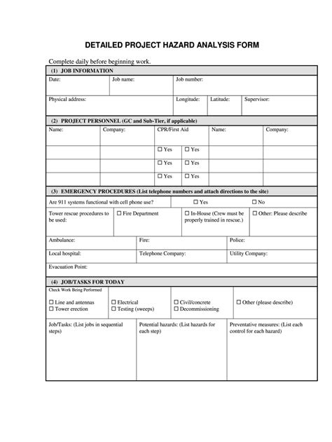 Hazard Analysis Worksheet Form Fill Out And Sign Printable PDF