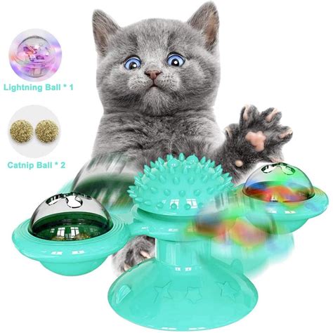 Catnip Toys Interactive Cat Chew Toys Windmill Cat Toy Cat Toothbrush