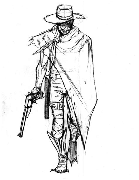 Cowboy Drawing Simple Carinewbi