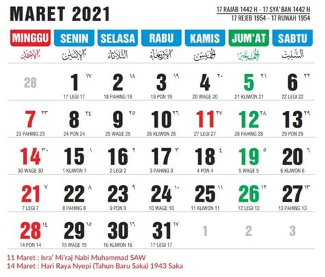 Kalender 2021 Lengkap Jawa Latest News Update