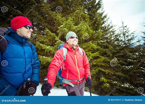 Two Climbers In The Winter Stock Image Image Of Action Mountaineer