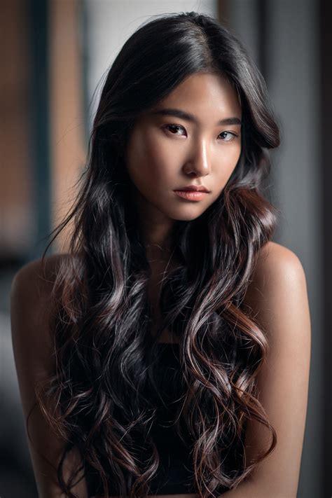 Mikhail Mikhailov Asian Women Model Brunette Long Hair Wavy Hair 1280x1920 Wallpaper