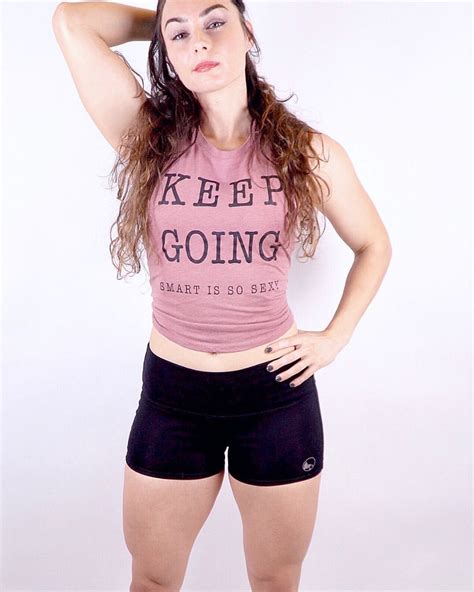Heather Deep Teal Ladies Racerback Cropped Keep Going Tank Smart Is So Sexy
