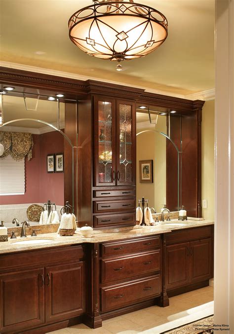 Traditional Bathroom Dark Wood Master Bathroom Bathroom Mirrors