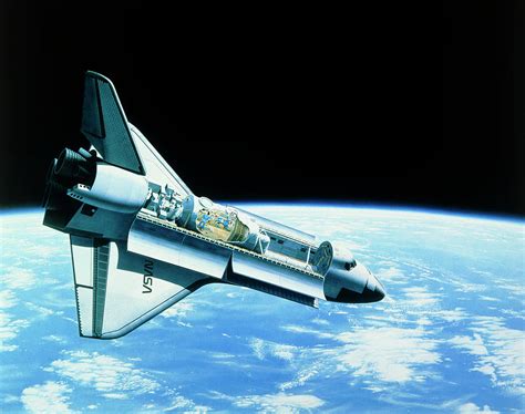 Artwork Of Space Shuttle In Orbit Photograph By David Parkerscience