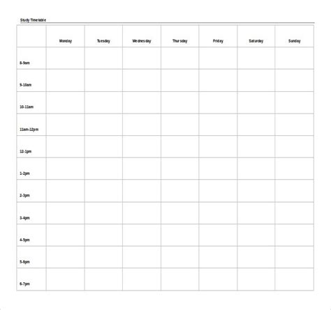 24 Microsoft Word 2010 Format Timetable Templates Free Download