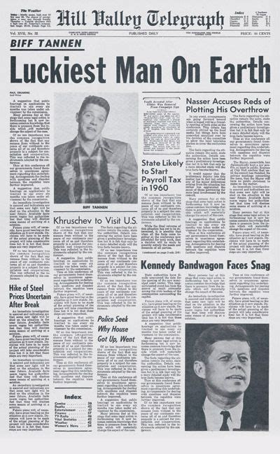 Back To The Future Part 2 Biff Tannen S Luckiest Man On Earth Newspaper Back To The Future