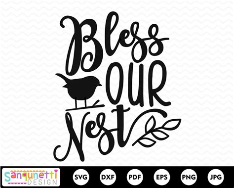 Bless Our Nest Farmhouse Svg Rustic Cut File For Silhouette Etsy
