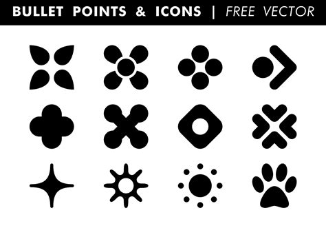 Bullet Points Icons Free Vector 115685 Vector Art At Vecteezy