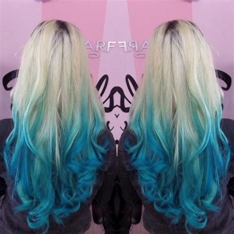 Blonde To Aqua Ombre Hair Colors Ideas Kids Hair Color Blue Ombre Hair Teal Hair Highlights