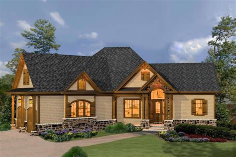 Rustic Hip Roof 3 Bed House Plan 15887ge Architectural Designs