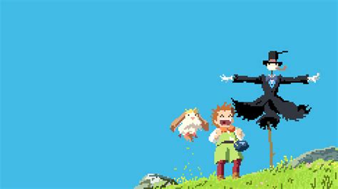 Wallpaper Studio Ghibli Howls Moving Castle Pixels Pixel Art