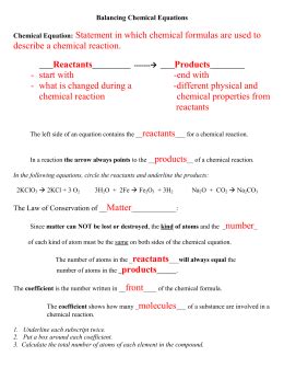 Prior knowledge questions (do these before using the gizmo.) this process is summarized by a chemical equation. Chemical Equations Gizmo