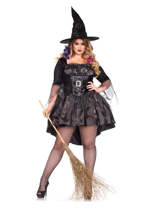 Leg Avenue Plus Size 2 Piece Black Magic Mistress Witch Costume Size