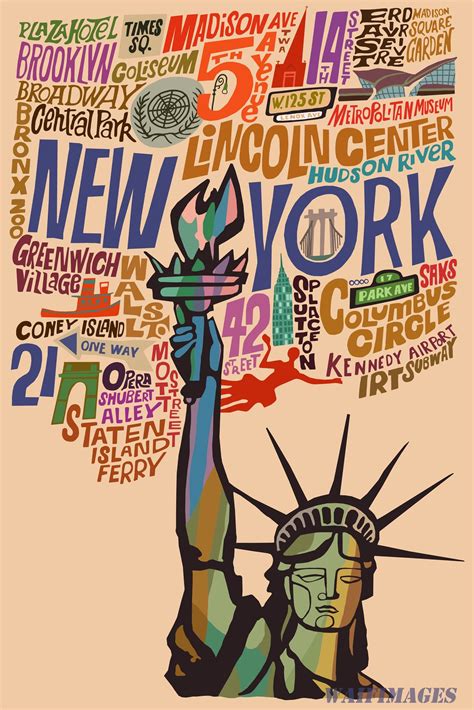 Lady Liberty New York Poster From The 1960s Based On A Twa Etsy