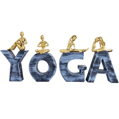 Yoga Girls Resin Showpiece Statues Idols Height 23 Cm For Decoration Packaging Type Boxing At