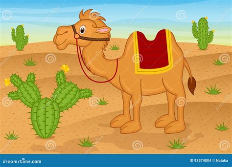 Camel In Desert Stock Vector Illustration Of Sand Nature 93574004