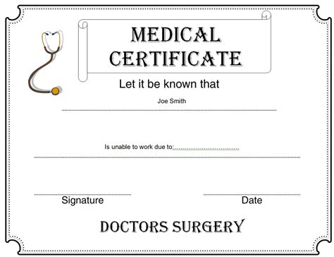 Free Medical Certificate Template Word Excel Formats