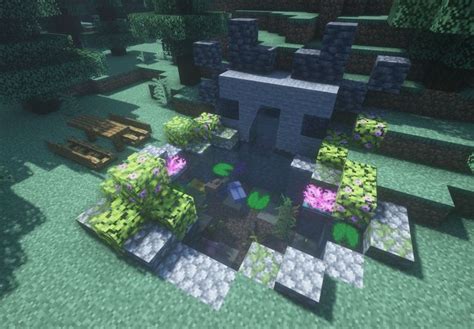 Axolotl Pond With Fountain In 2022 Minecraft Decorations Minecraft