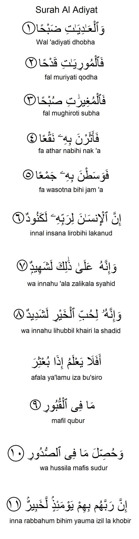 Surah Al Adiyat Dalam Rumi Surah Al Adiyat Dan Terjemahannya Mishary