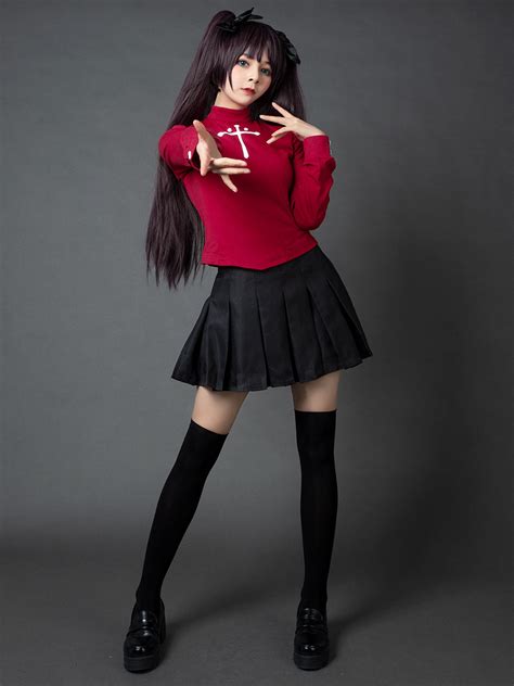 New Hot Fate Stay Night Tohsaka Rin Cosplay Costume The Holy Grail War Fate Zero Saber Tohsaka