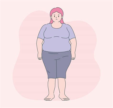 a fat woman is standing hand drawn style vector design illustrations 2204294 vector art at