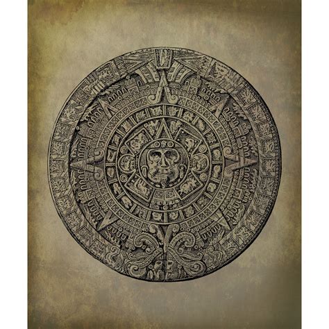 Mayan Calendar Painting Print On Wrapped Canvas