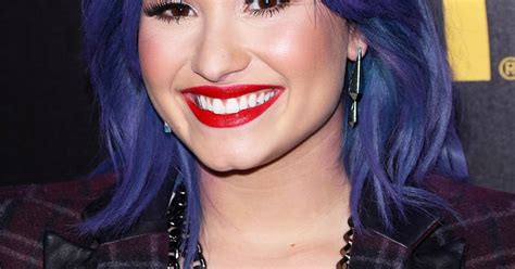 Purple Demi Lovatos Ever Changing Hair Color Us Weekly