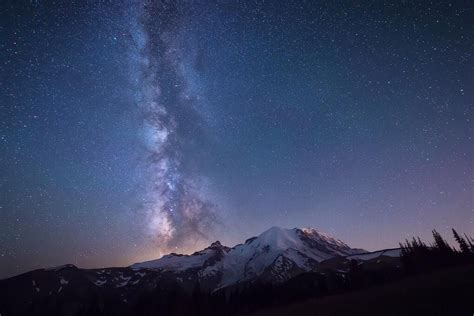 Us Dept Of Interior On Stargazing Mount Rainier National Park Night