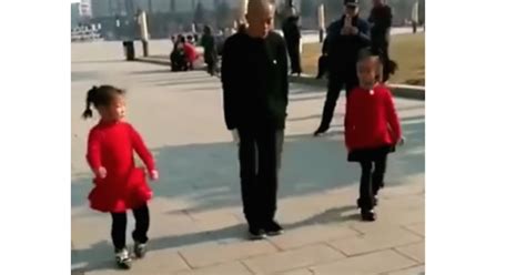 Grandpa Dances The Shuffle With His Granddaughters In Adorable Routine