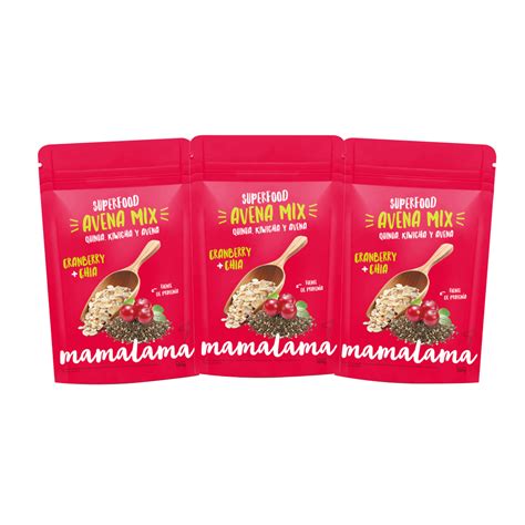 pack superfood avena mix cranberry chia x3unds mamalama snacks