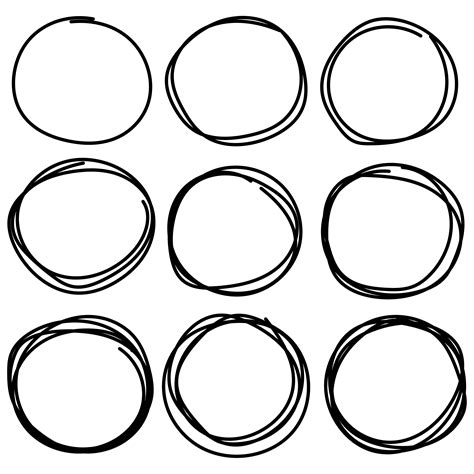 Set Of Hand Drawn Circle Elements Hand Drawn Sketch 564064 Vector Art