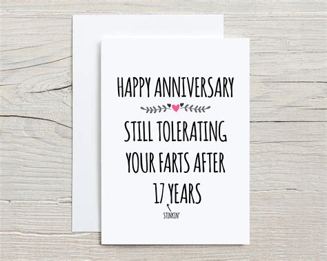 17th Anniversary Card 17th Anniversary T For Husband 17 Etsy
