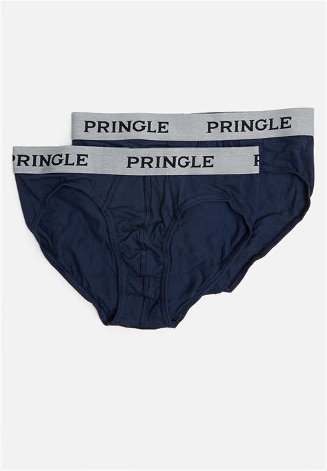 George 2 Pack Plain Briefs Navy Pringle Of Scotland Underwear